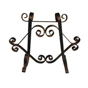 Decorative Scroll Wrought Iron Cookbook Or Book Stand Chippy Rusty